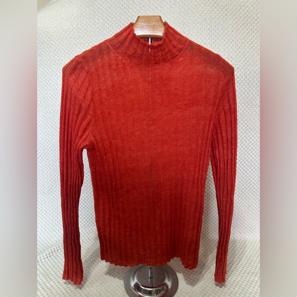 Madewell women’s Turtleneck Sweater in red orange